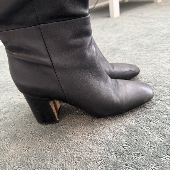 Sam Edelman Black Knee-High Boots – Size 9, Classic Square Toe - Picture 7 of 8